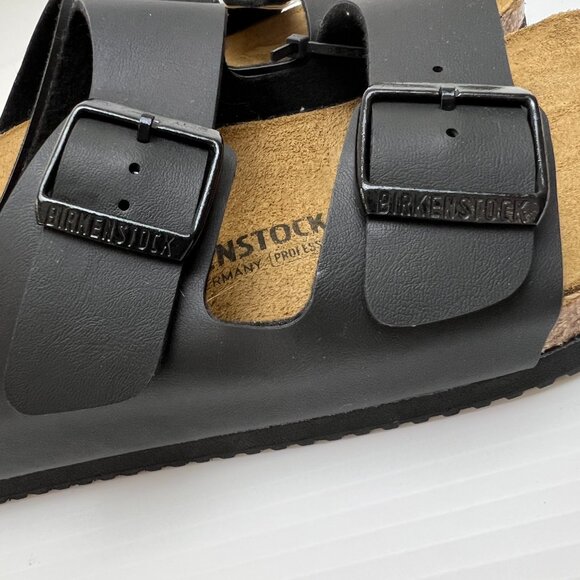 Sz 41 / W10 M8- NWT Birkenstock Arizona PROF Regular Fit Birko-Flor Sandal Black - Picture 12 of 15